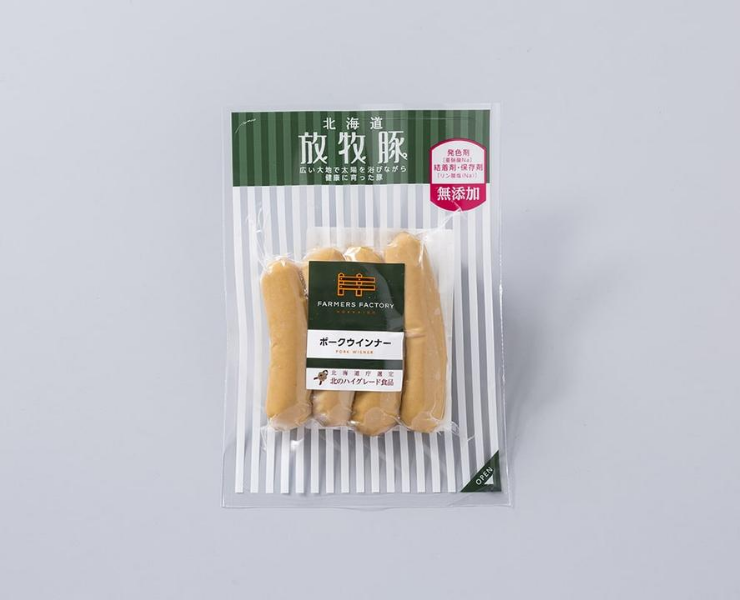 ファーマーズファクトリー株式会社が販売する北海道放牧豚ポークウインナー
