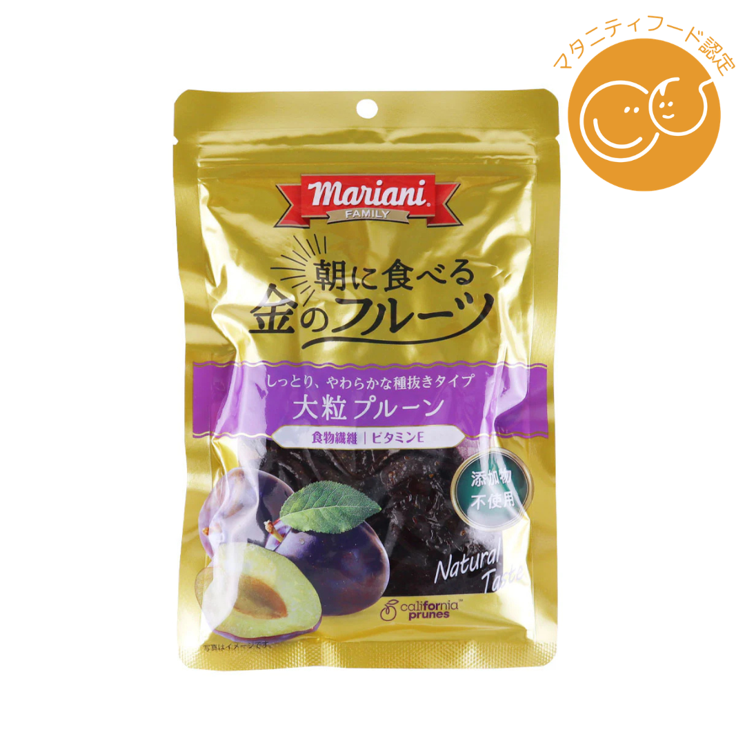 カルフォルニアプルーン協会が販売する朝に⾷べる⾦のフルーツ⼤粒