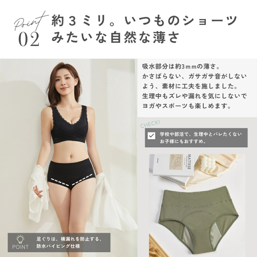 株式会社マザーテラスが販売するサニタリー吸水ショーツ ハイウエスト