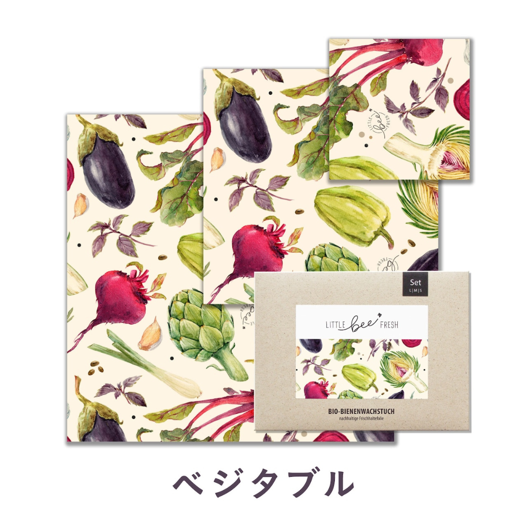 合同会社リプライエが販売するオーガニックみつろうラップ SMLセット|little bee fresh