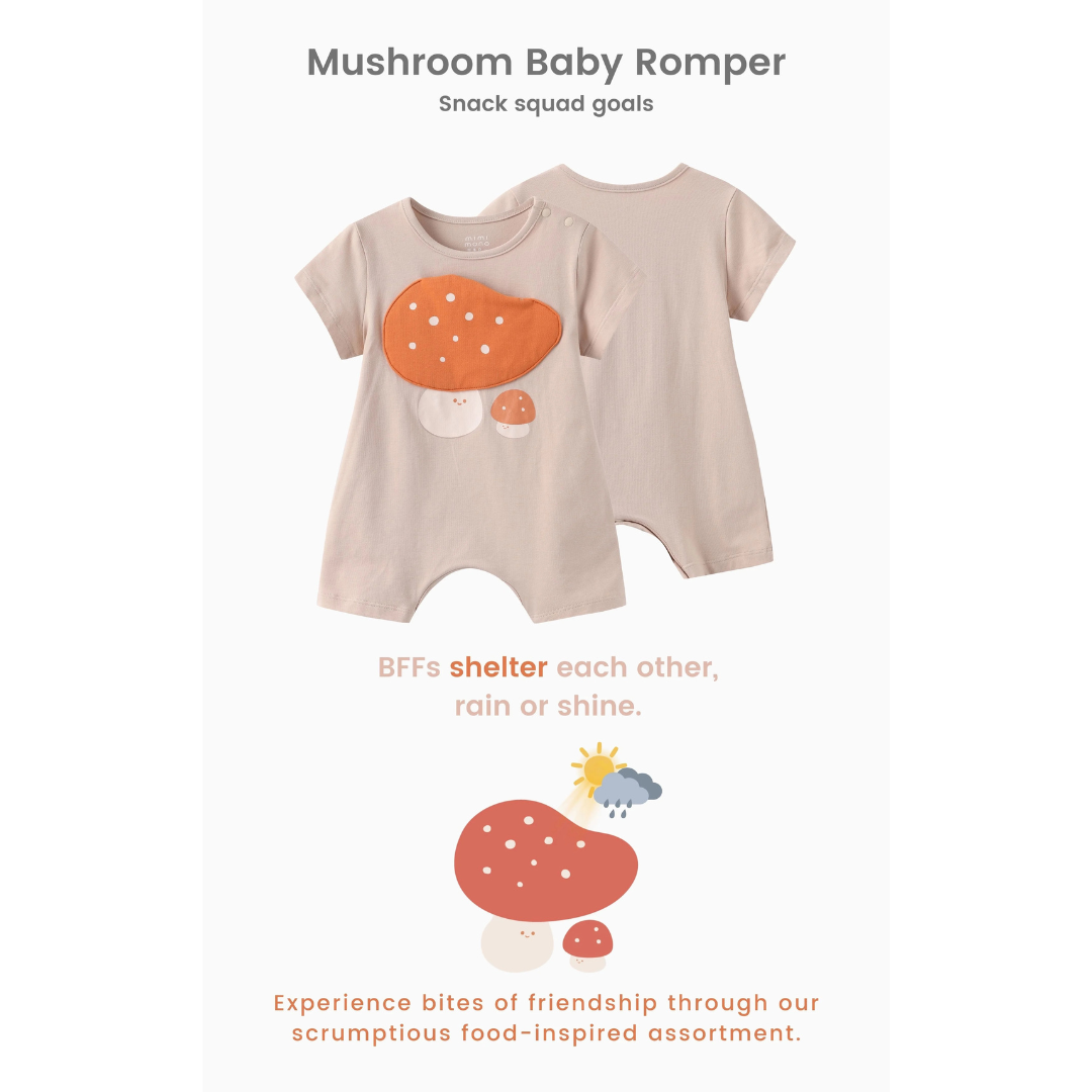 MAYNAMI株式会社が販売するmimimonoマシュルームベビーロンパース
