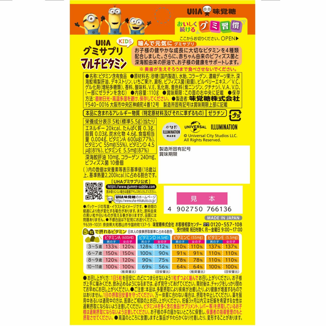 関西電力株式会社が販売するグミサプリKIDS マルチビタミン1個+初回尿検査キット1個