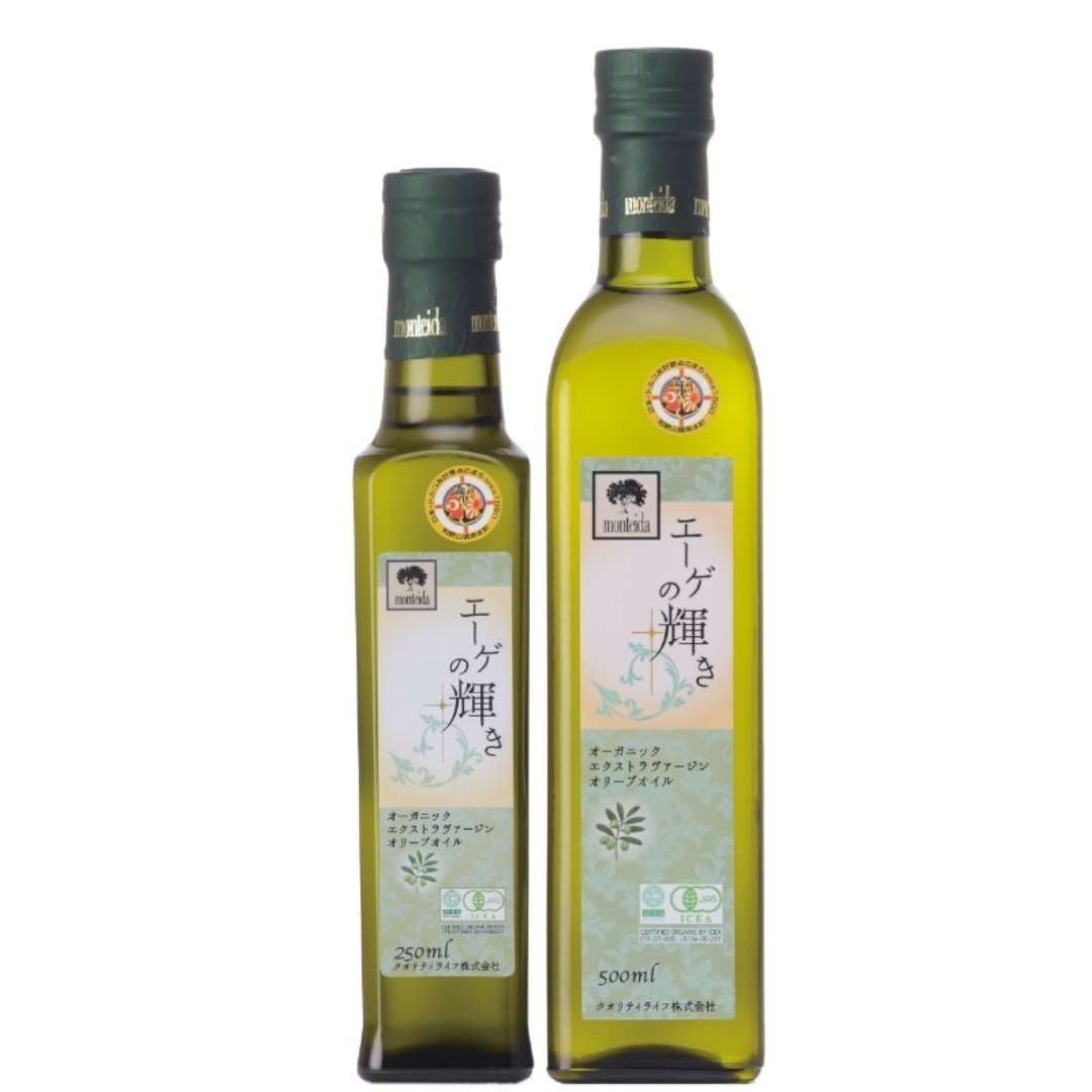 クオリティソフト株式会社が販売するエクストラバージンオリーブオイル「エーゲの輝き」 全2種