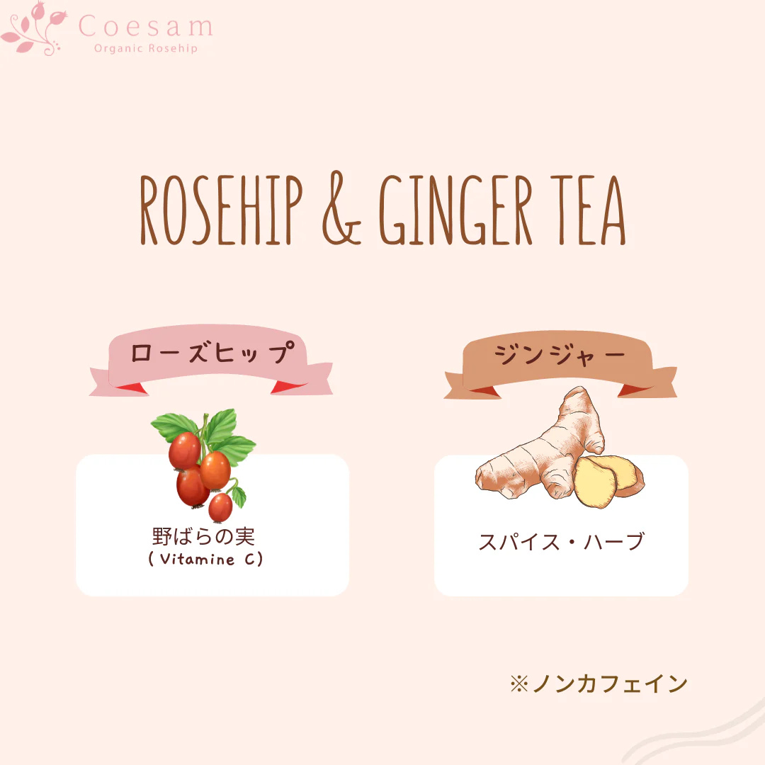 株式会社コエサムジャパンが販売するノンカフェイン・ローズヒップジンジャー