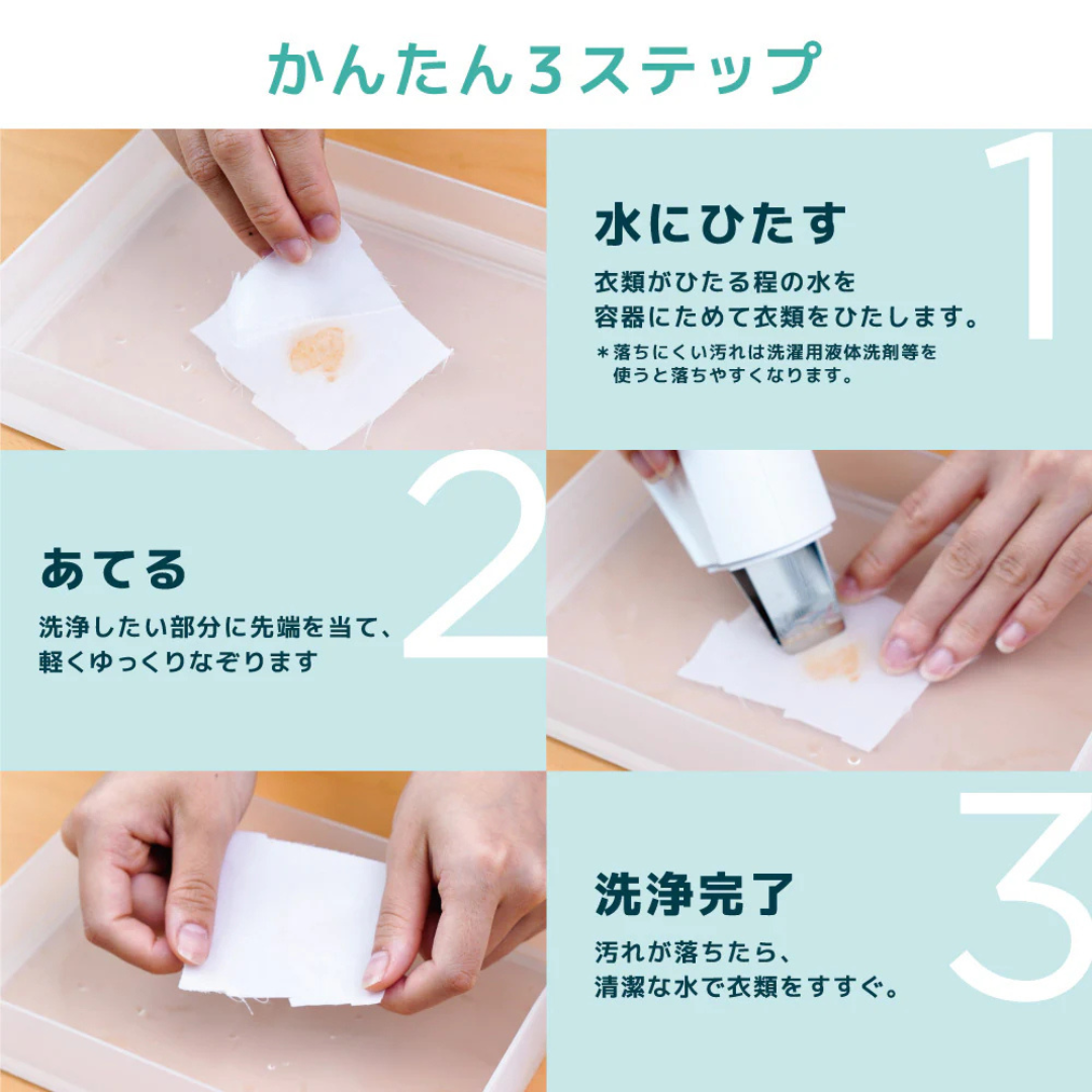 サンコー株式会社が販売するワイドW超音波ブレードでシミ洗浄「トルン」