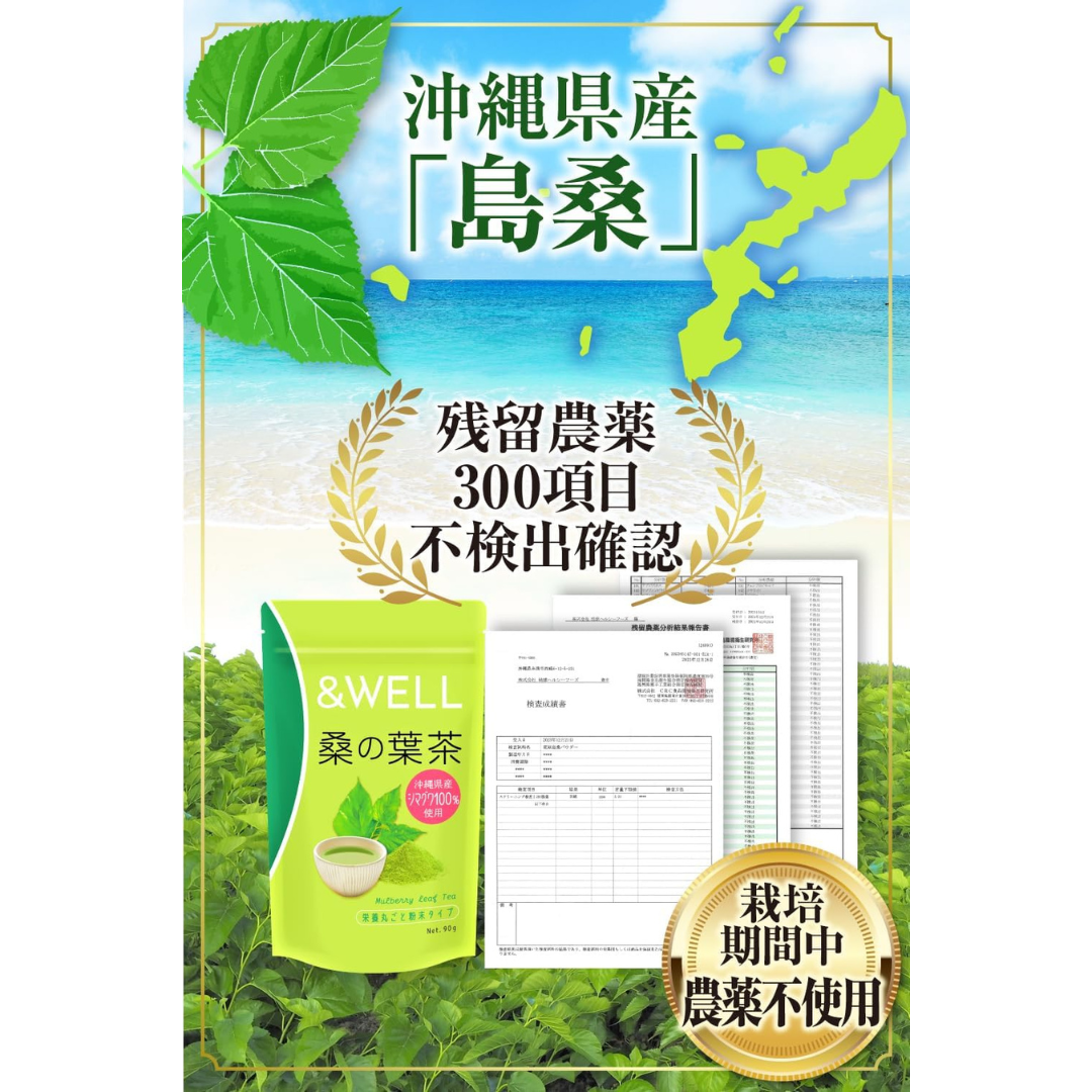 株式会社リクセルが販売する&WELL 桑の葉茶 栄養まるごと粉末タイプ