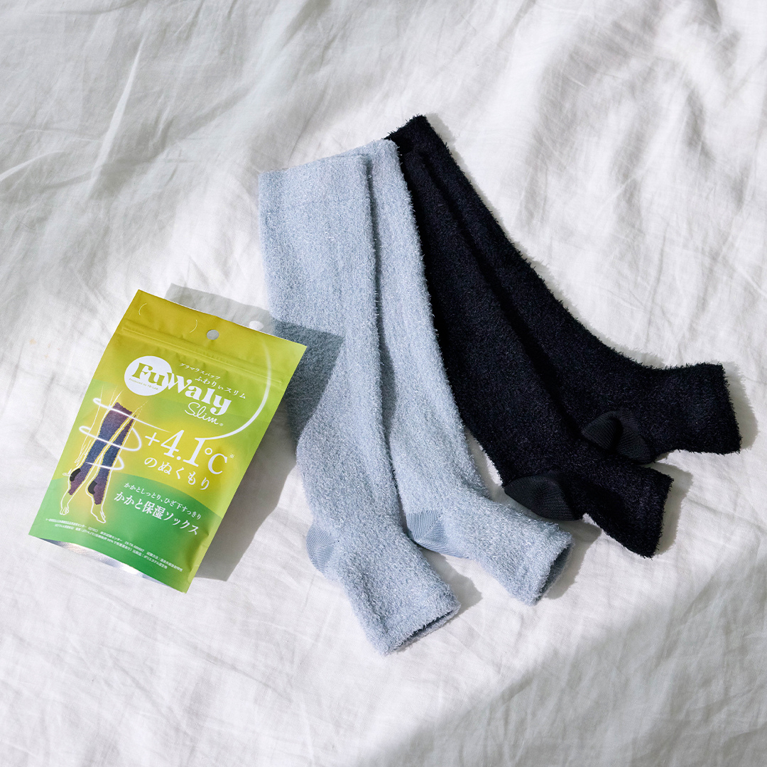 株式会社YB-LAB.が販売するふわりぃスリム かかと保湿ソックス(ブラック)