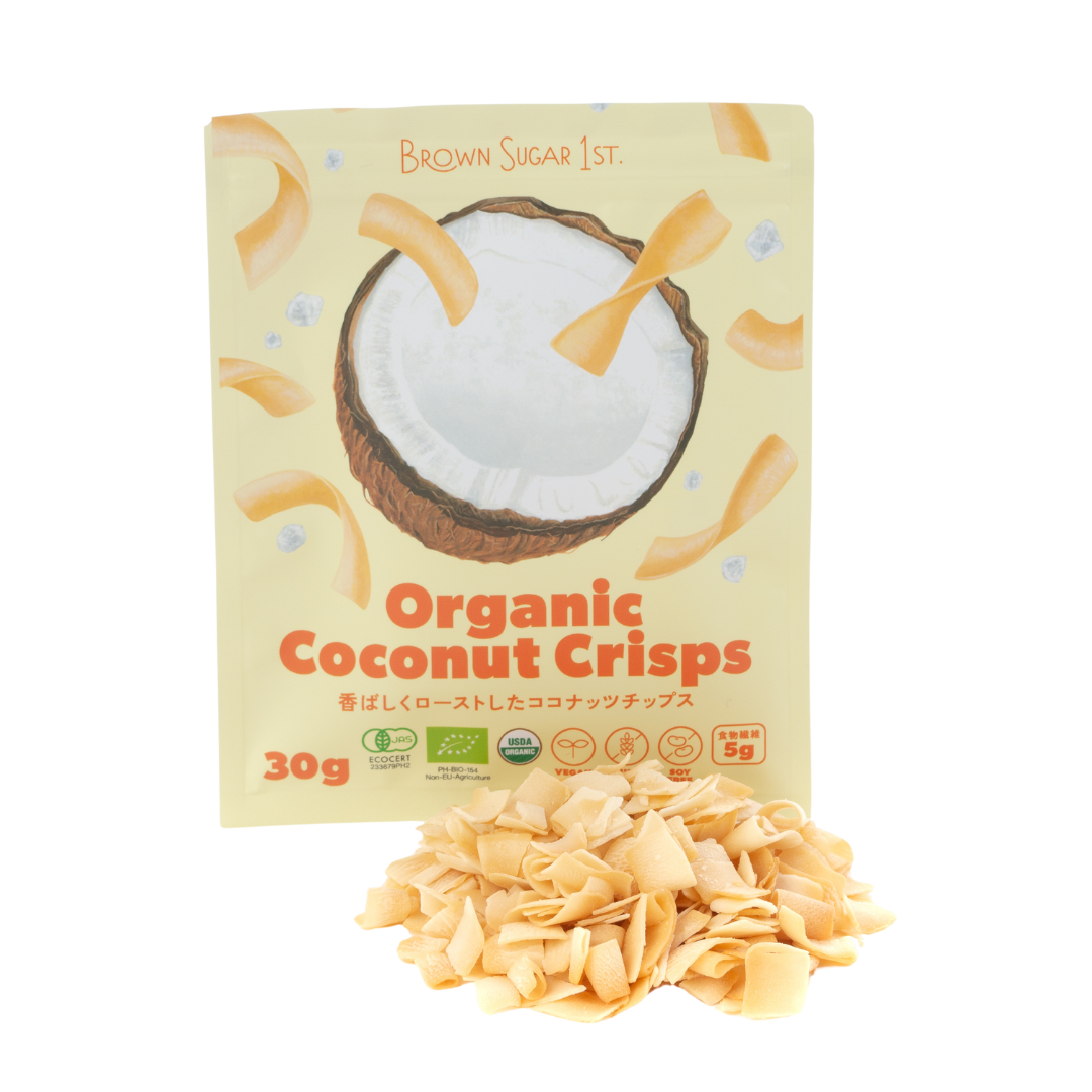 株式会社ブラウンシュガー1STが販売する「食物繊維が摂れるヘルシースナック Organic Coconut Crisps」