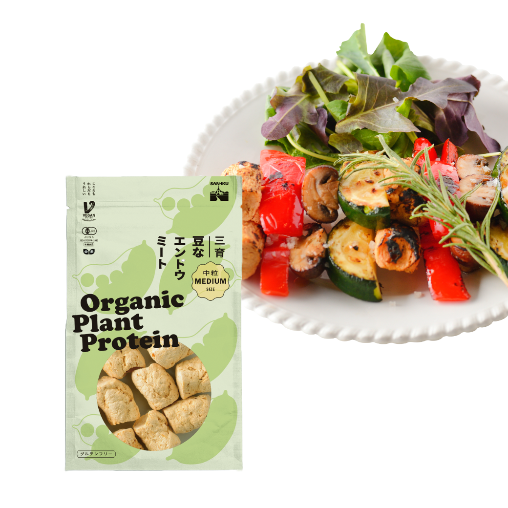 三育フーズが販売する豆なエンドウミート 全2種