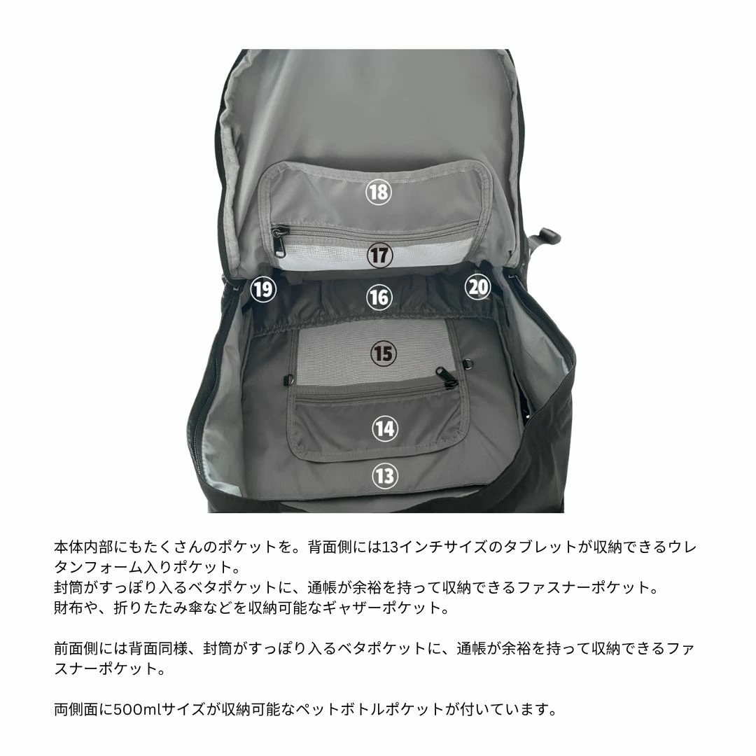 星野太郎バッグデザイン研究が販売するぺアレンツサックアルファ（ブラック）全2種
