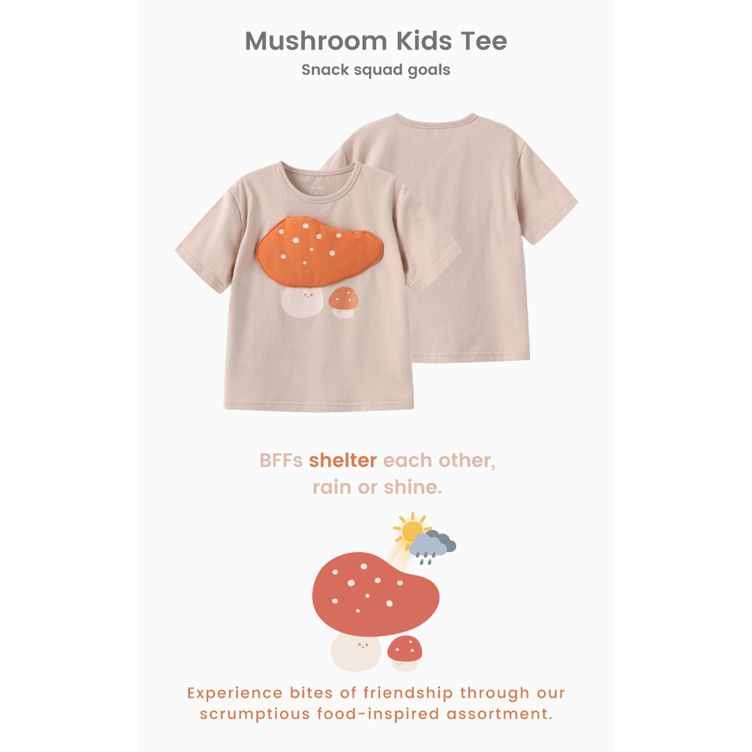 MAYNAMI株式会社が販売するmimimonoマッシュルームキッズTシャツ