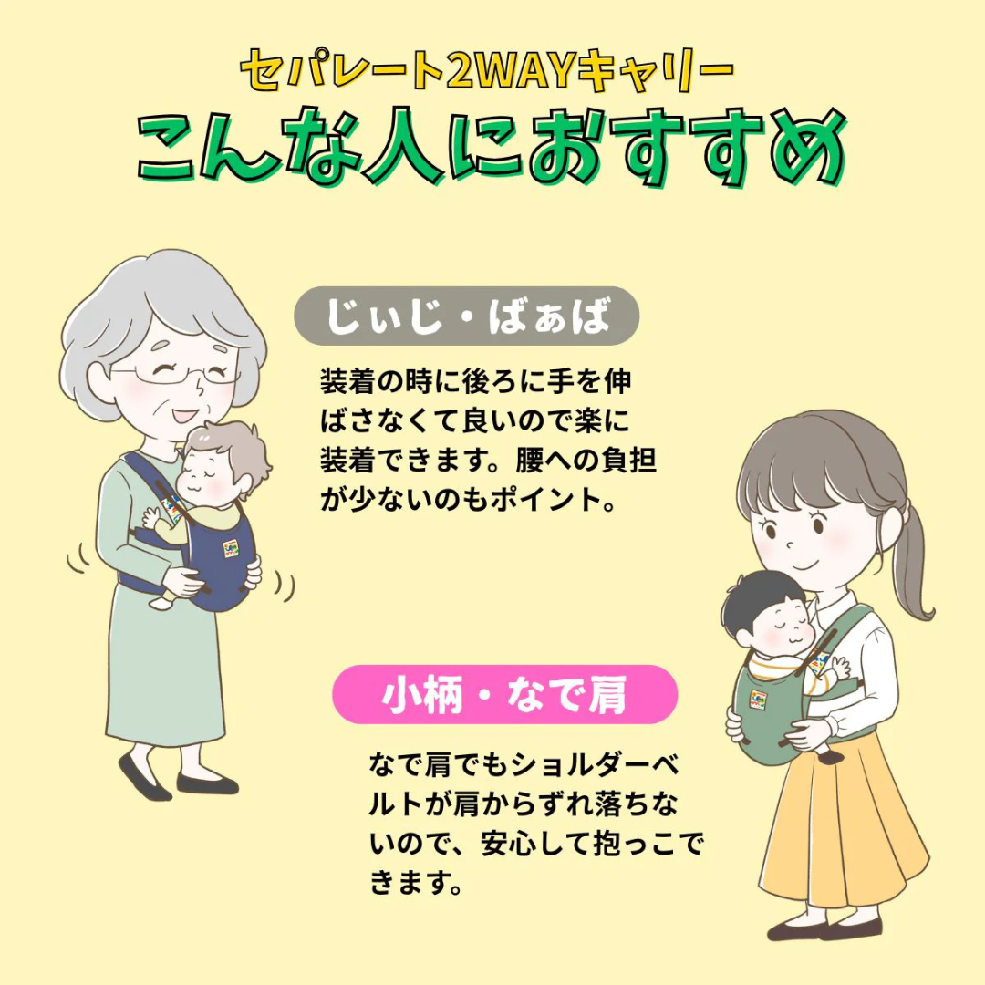 日本エイテックス株式会社が販売するユーモベビー　セパレート2WAYキャリー