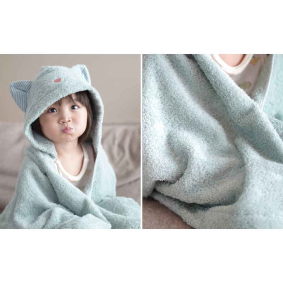 ねこさんフード付きタオル｜出産祝いに選ばれる今治タオル