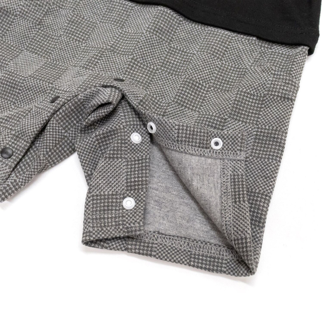 株式会社Rokが販売するフォーマルVネックロンパース（ブラック・グレー）全4種　