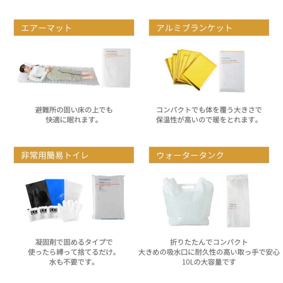 株式会社ハイスピリットが販売する防災リュック1人用
