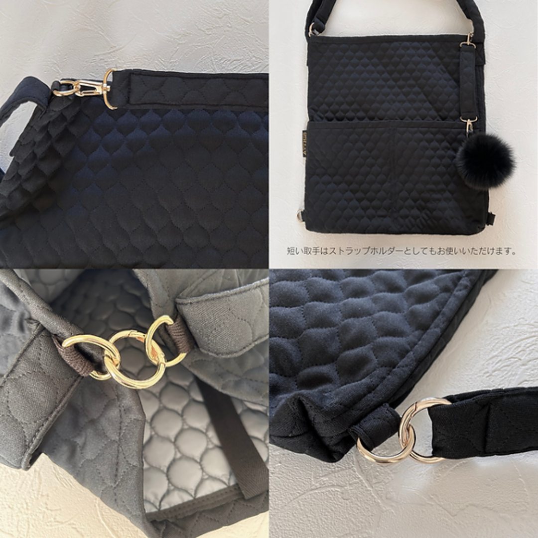 株式会社OUTBLOOMが販売するblack quilt BAG 3way bag black quilt  