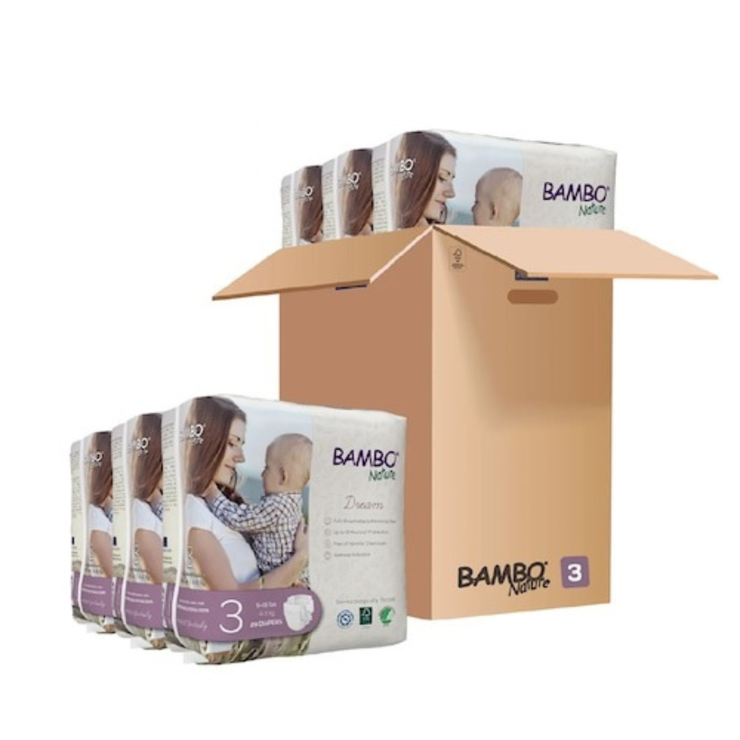 アイエスネットレ有限会社が販売するバンボネイチャー紙おむつ　テープタイプ ミディ 3号　6パックセット